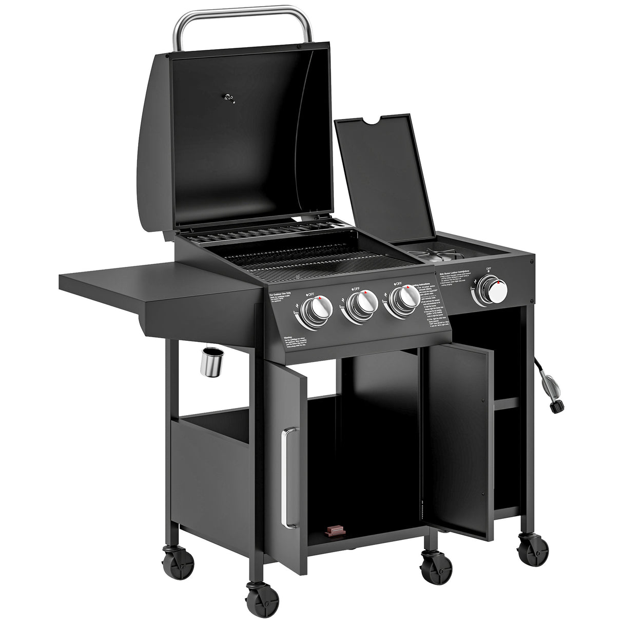 Barbecue Grill Gas Grill with Side Burner