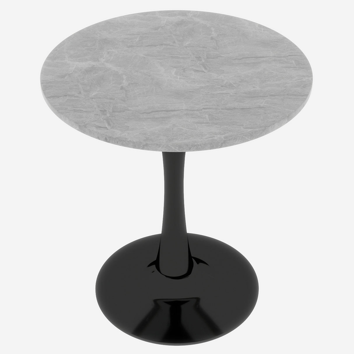 27.6-Inch Round Faux Marble Dining Table