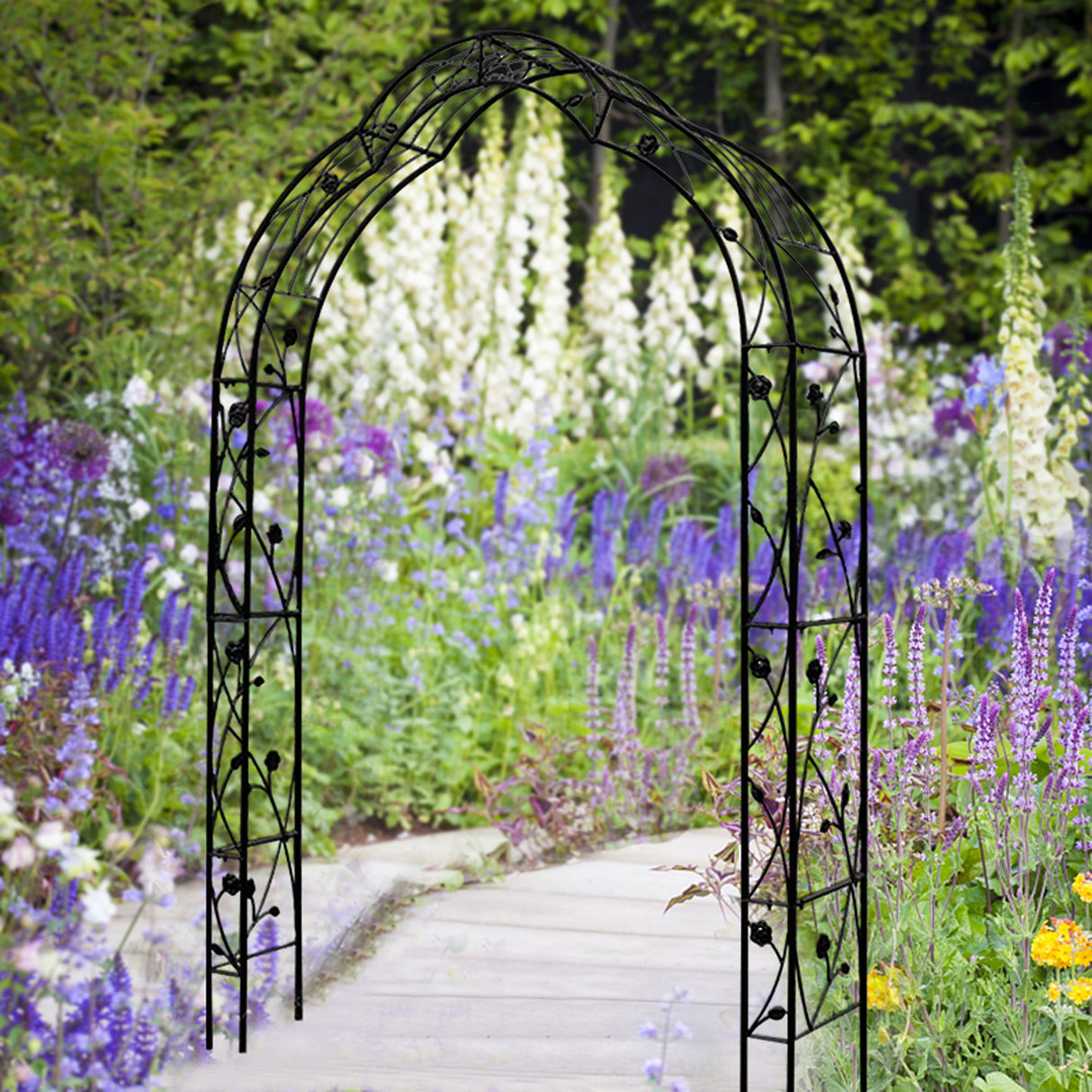Metal Garden Arch Assemble Freely With 8 Styles Garden Arbor Trellis Climbing Plants Support Rose Arch