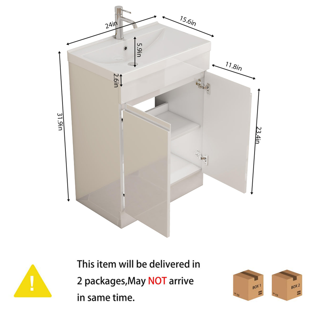 24-Inch Bathroom Vanity With Sink Combo