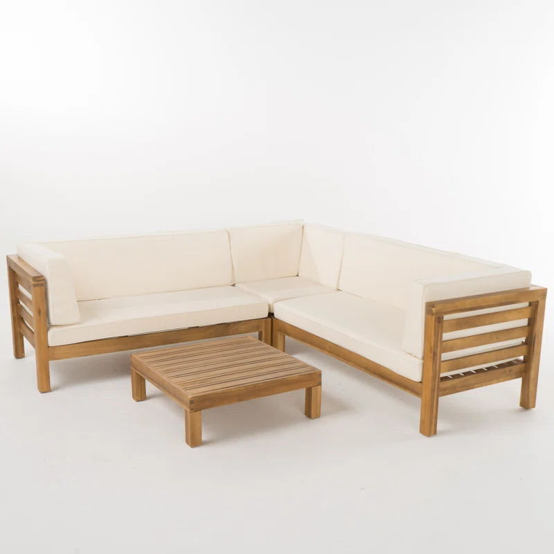 Royal - Acacia 6 Piece Sofa Sectional Sets - Beige