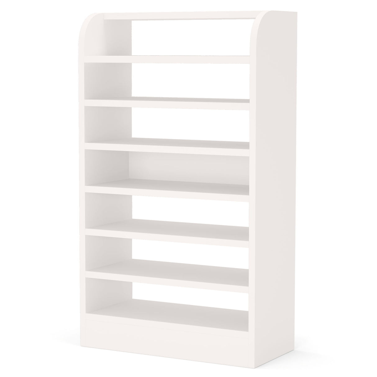 8 Tier Tall Shoe Rack, Wooden Shoe Storage Cabinet, Entryway Organizer - White