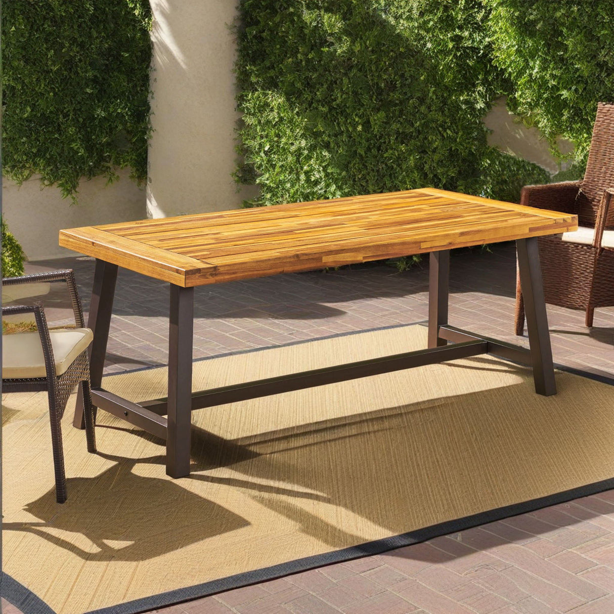 Outdoor Sandblast Finish Acacia Wood Dining Table - Best Buy Furniture