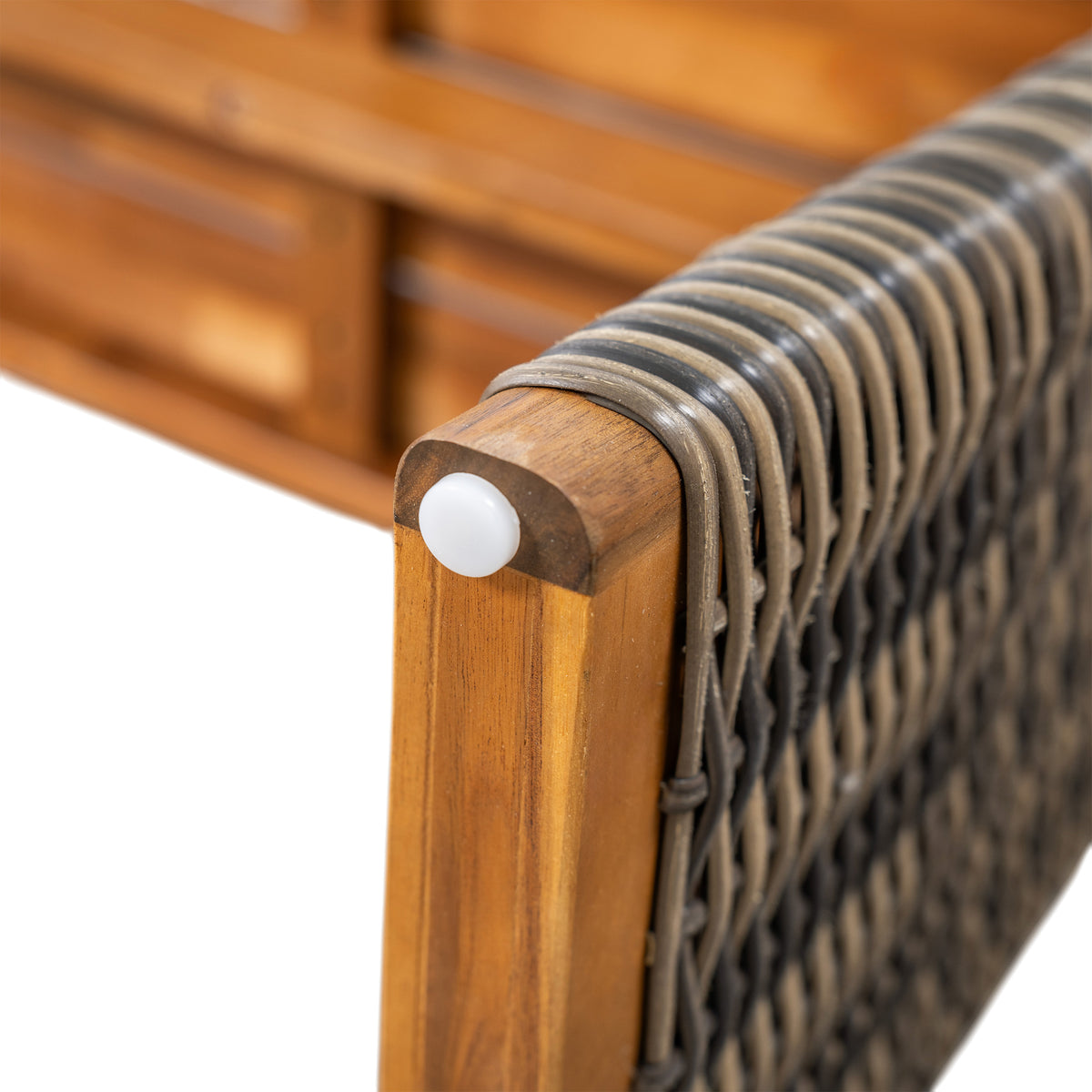 Outdoor Acacia Wood Bench with Teak Finish