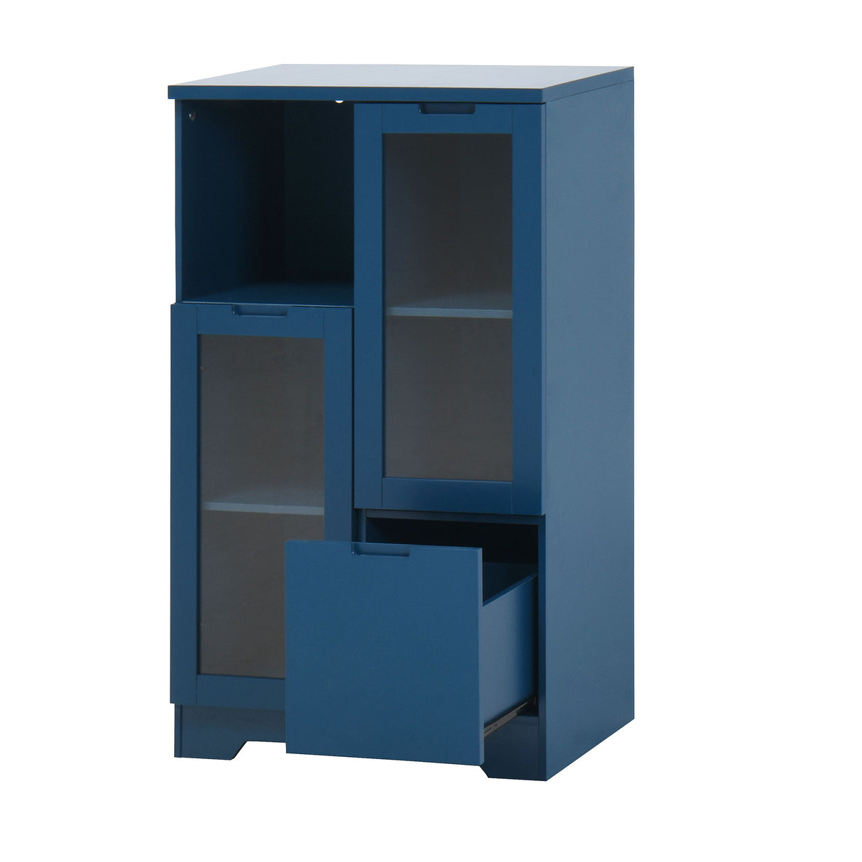 Modern Cabinet With Glass Doors And Drawer