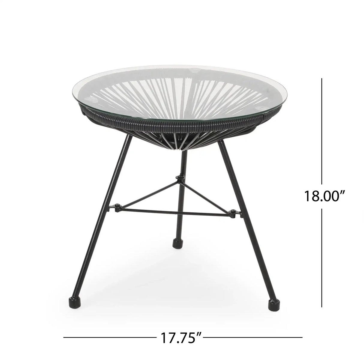 Nusa - Modern Rattan Side Table With Tempered Glass Top - Best Buy Furniture