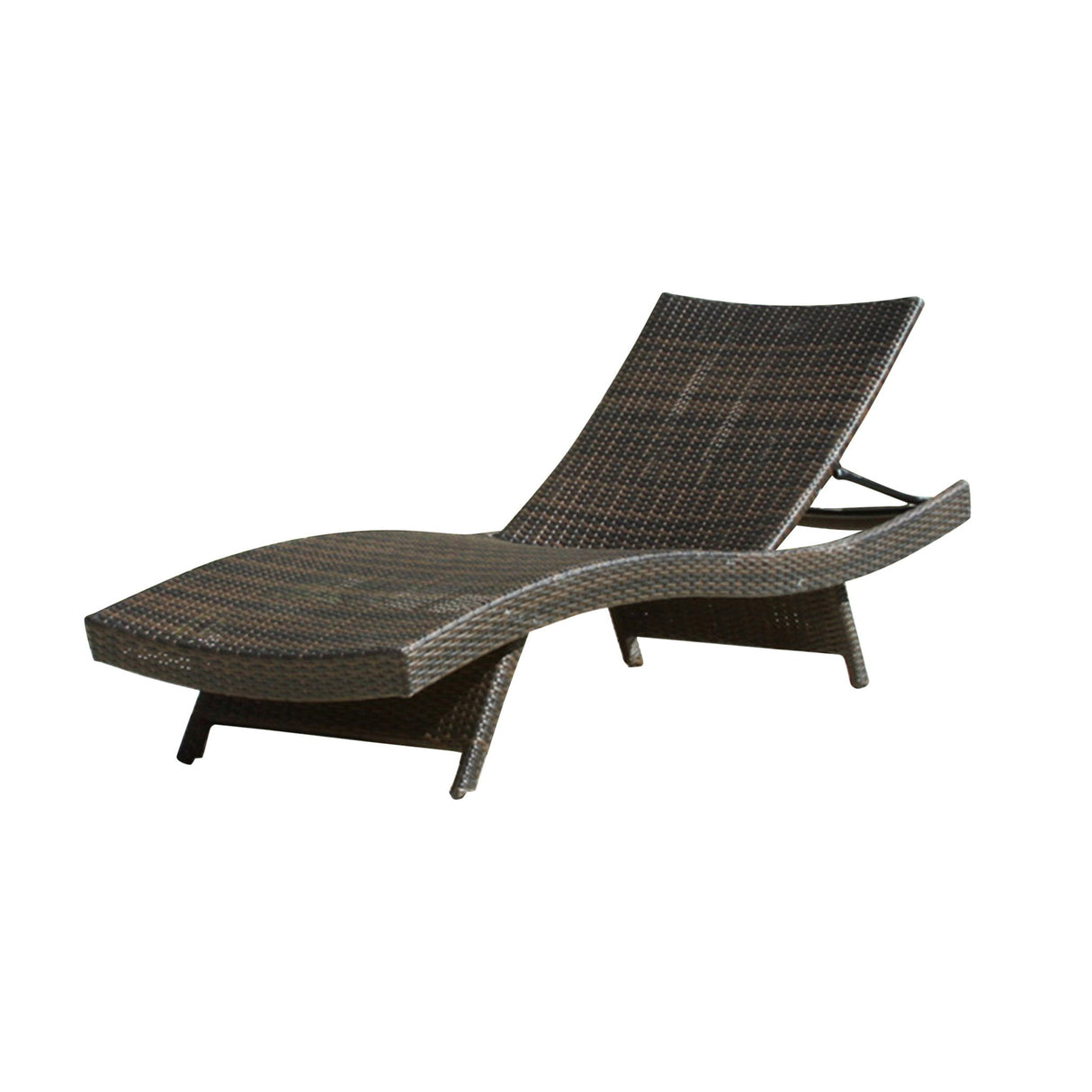 Mysticism Outdoor Chaise Lounge With Adjustable Backrest And Foldable Legs - Brown Multi - Best Buy Furniture