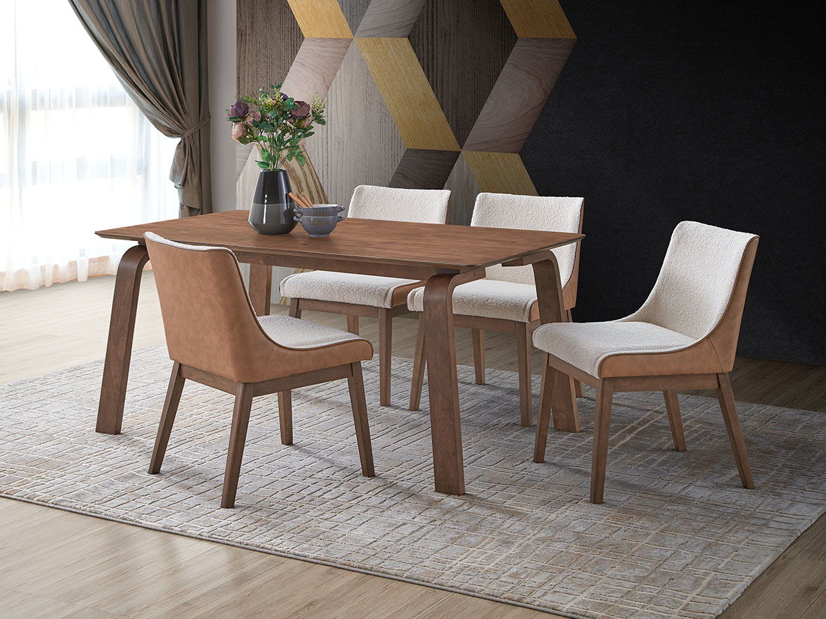 Ginny - 5 Piece With Side Chairs Dining Room Set - Walnut - Best Buy Furniture