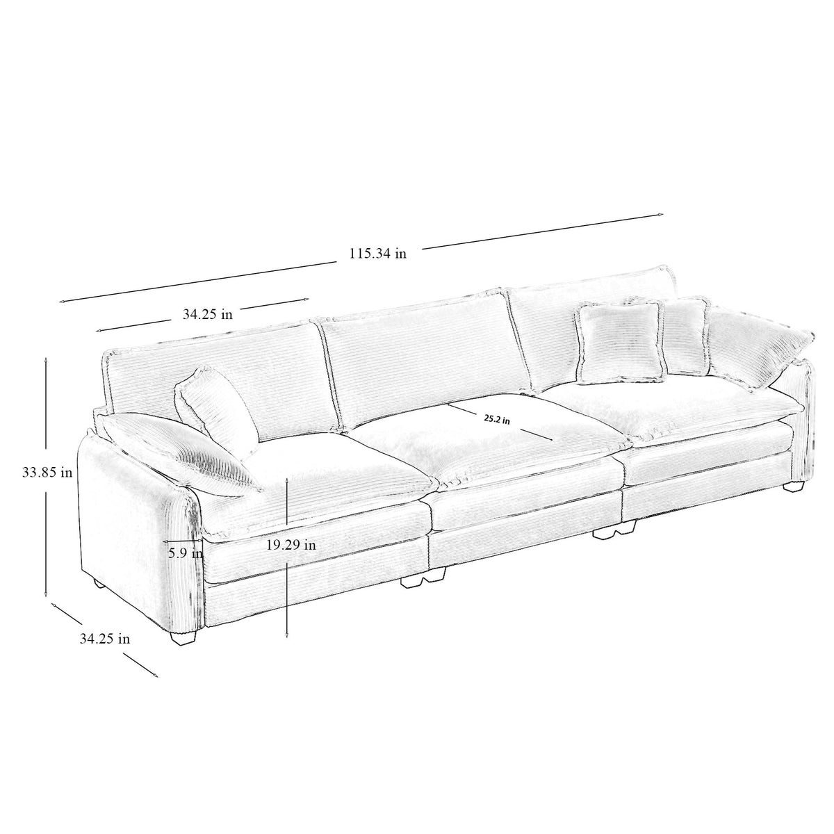 Mira 3 Seater Sofa