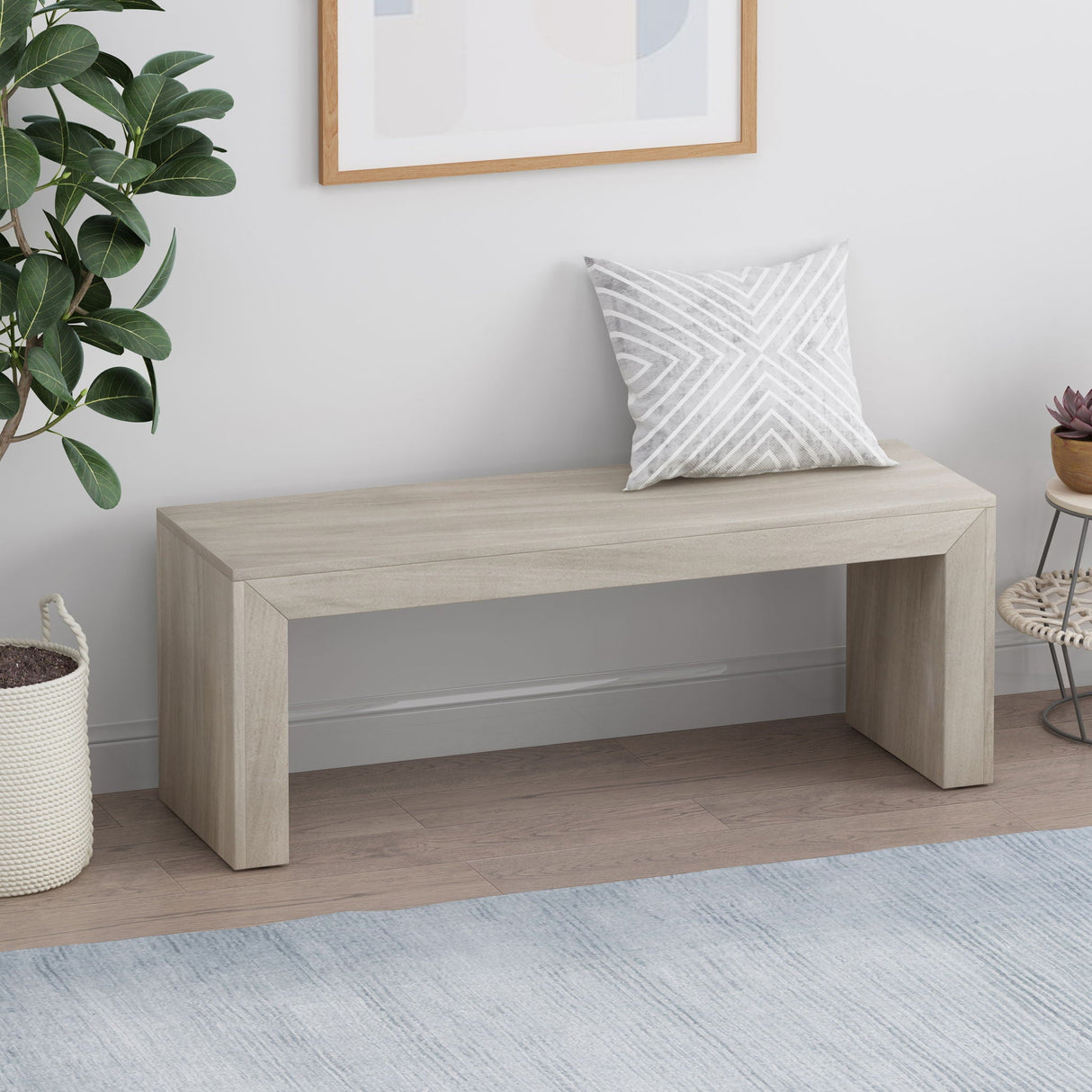 Acacia Wood Dining Bench, Farmhouse Style - Best Buy Furniture