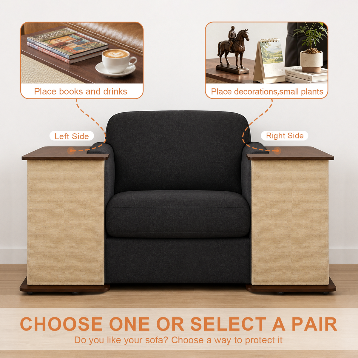 2-in-1 Cat Scratcher Side Table with Hidden Storage - MDF