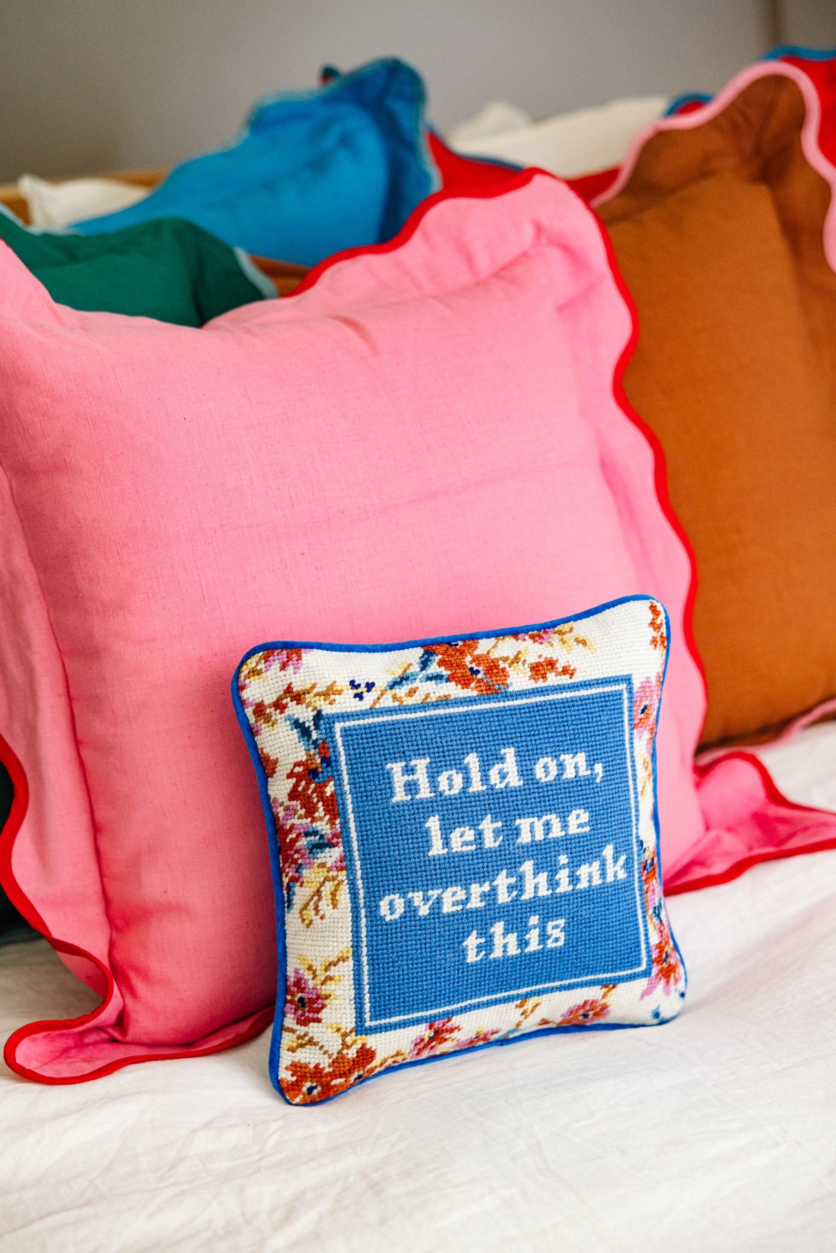 Overthink Needlepoint Pillow