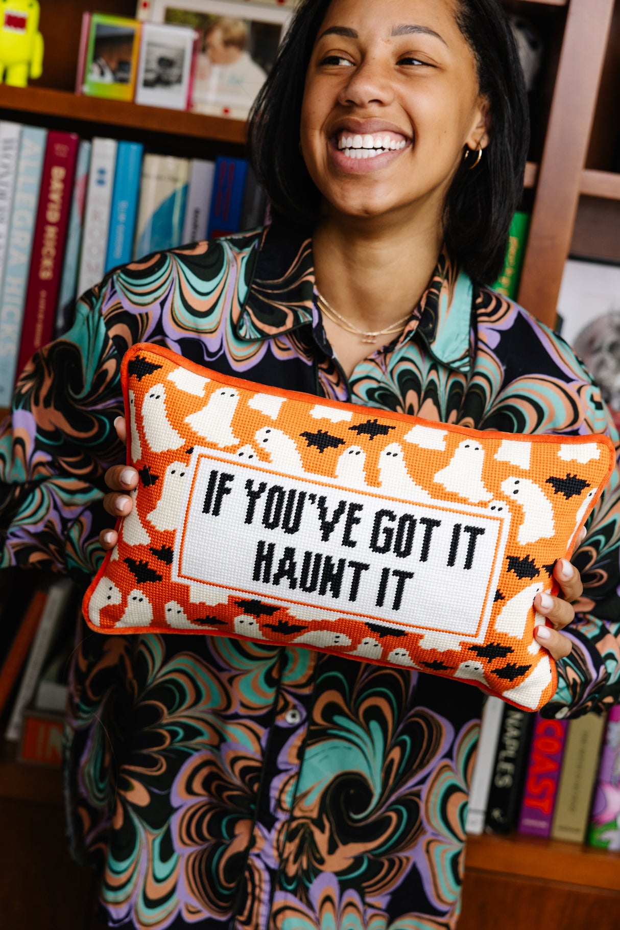 Haunt It Needlepoint Pillow