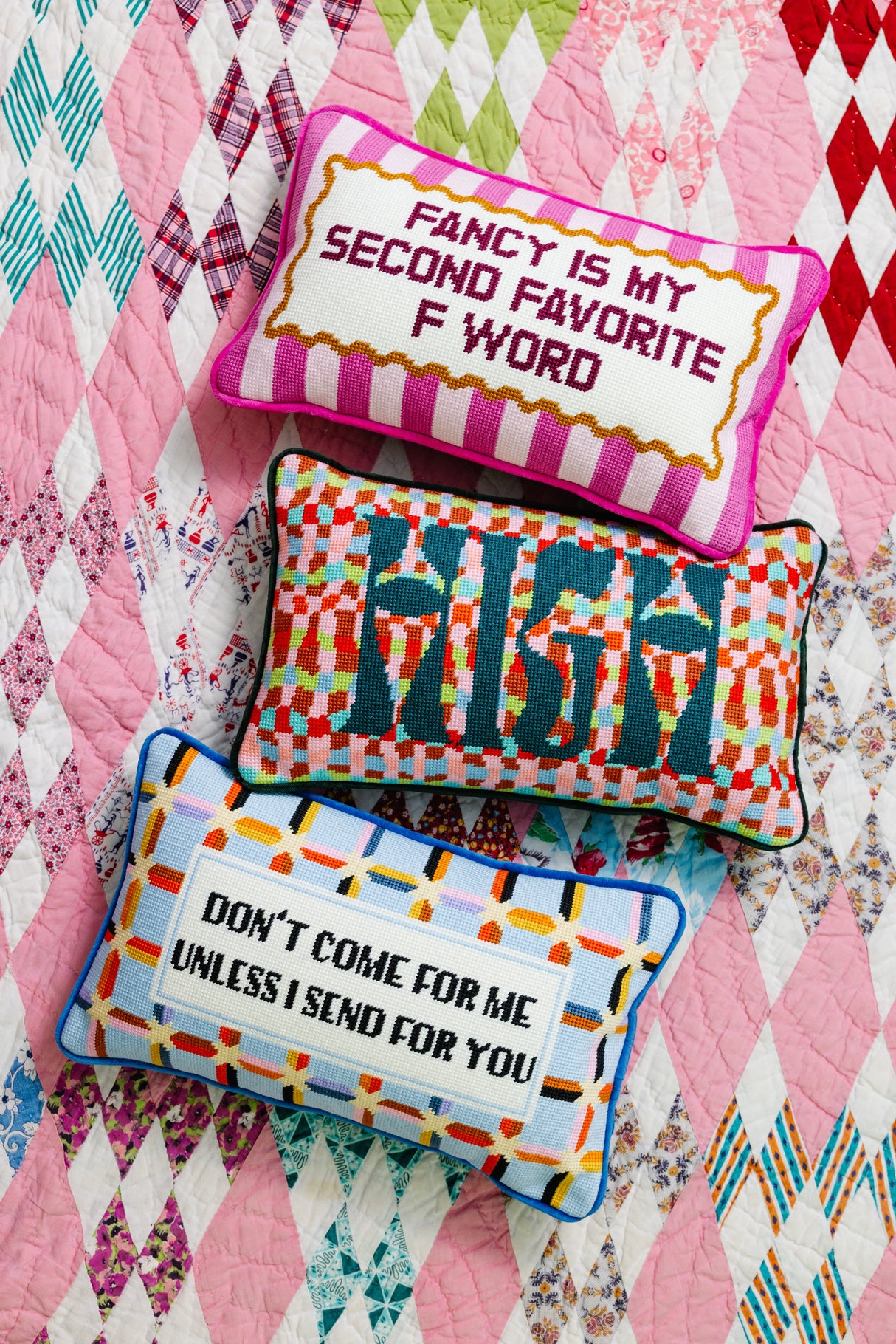 Don't Come For Me Needlepoint Pillow