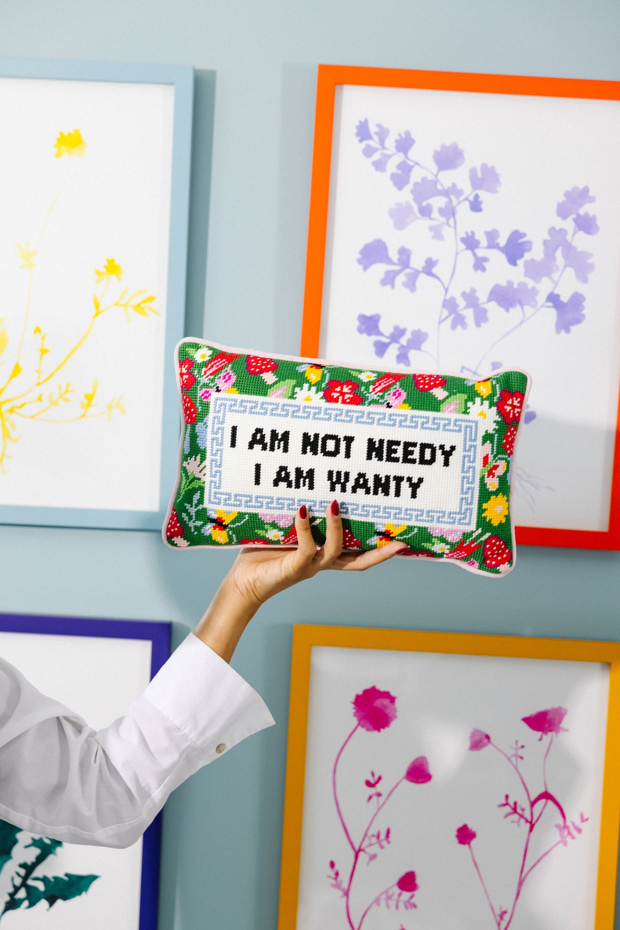 Not Needy Needlepoint Pillow