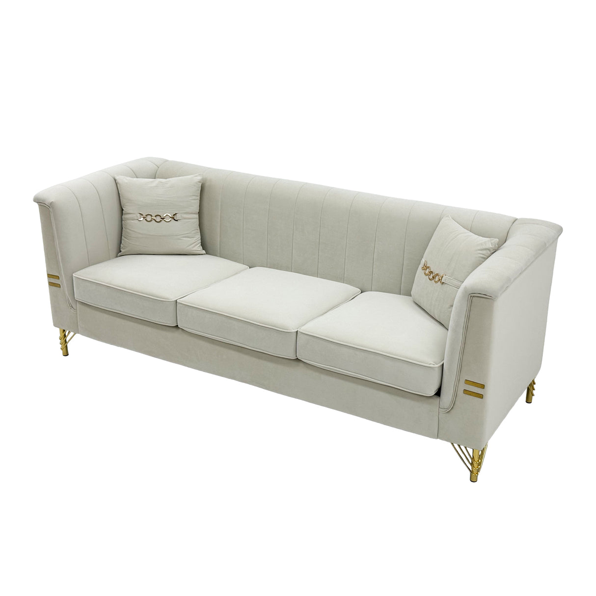 Modern Velvet Upholstered Sofa Set of 2