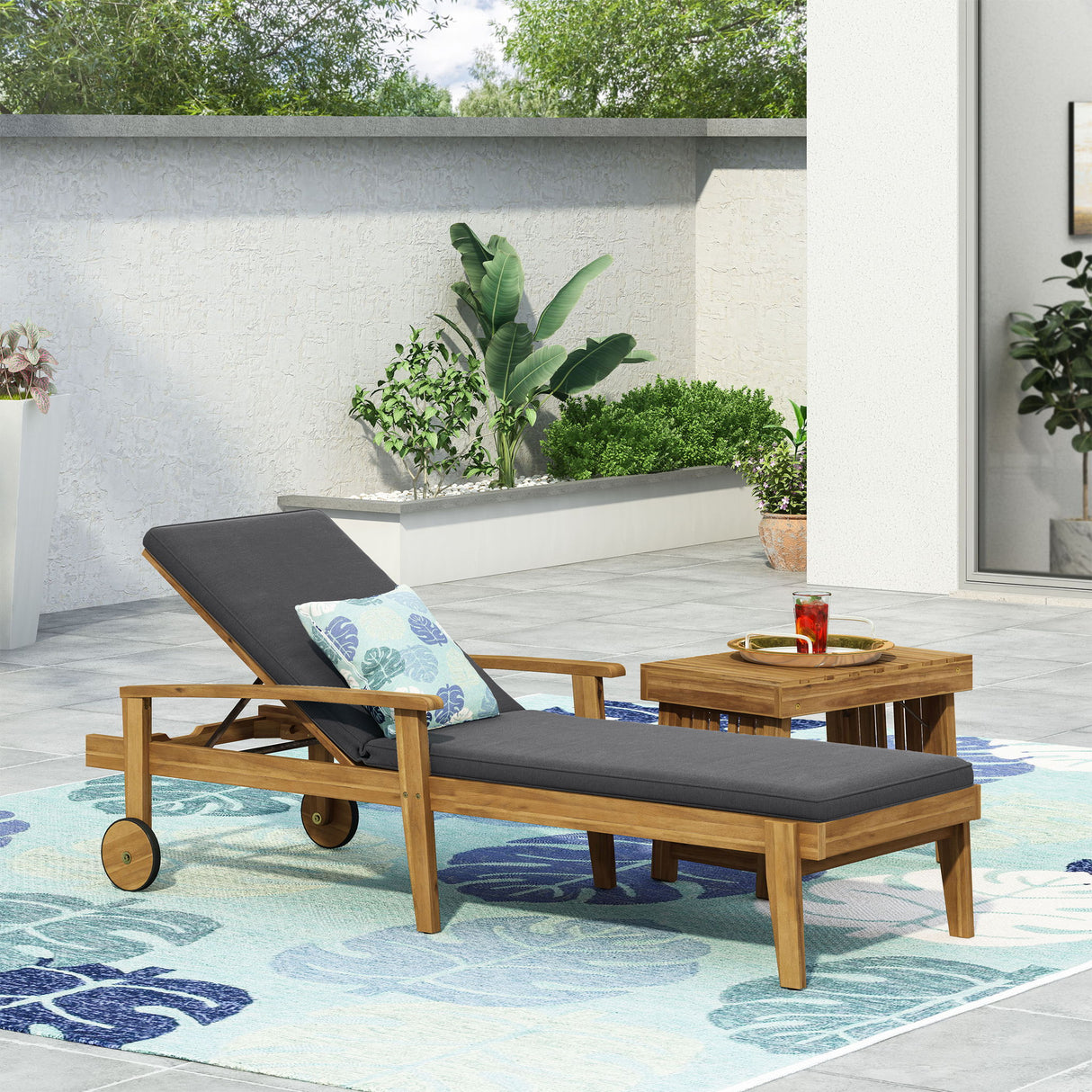 Jason Chaise Lounge Adjustable Acacia Wood Outdoor Furniture