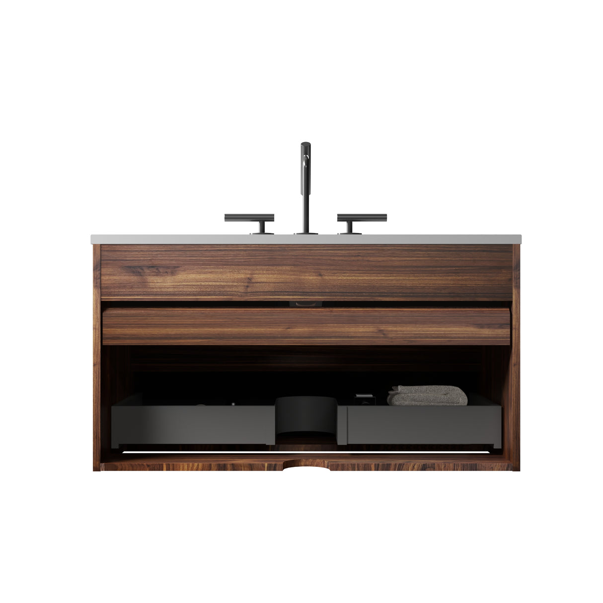 Gloria 36" Wall Mounted Soft Black Bathroom Vanity