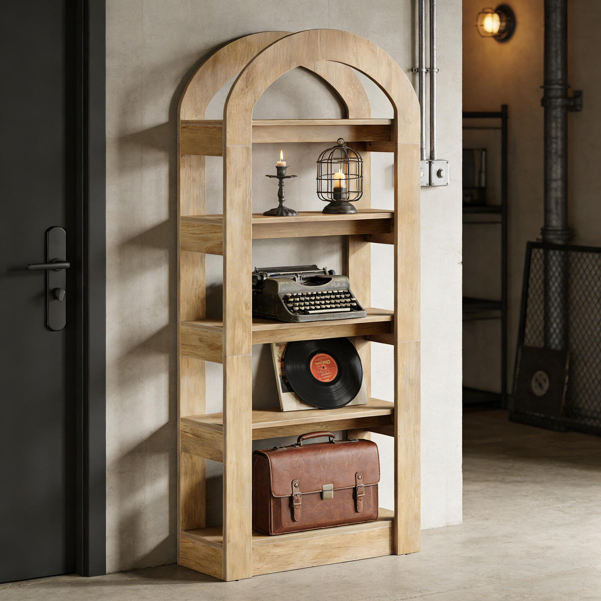 Arched Display Shelf - 5-Tier Bookshelf