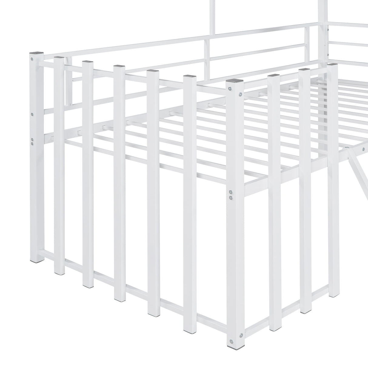 Loft Bed With Roof, Window, Guardrail, Ladder
