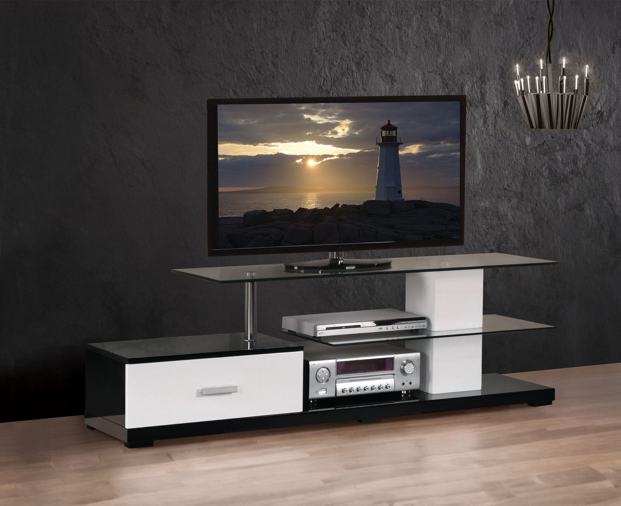 Ivana - TV Stand - White / Black - Best Buy Furniture