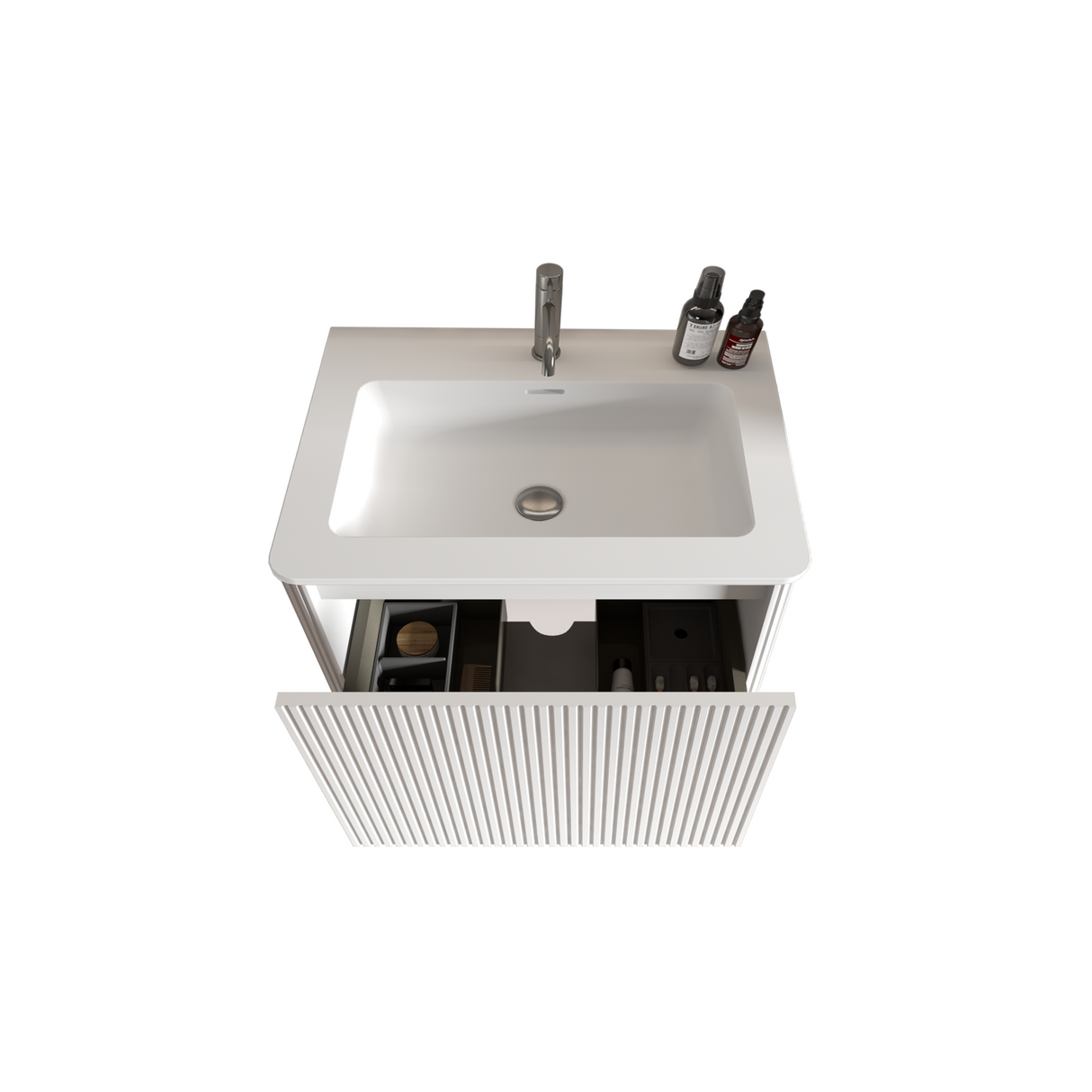 Etna 24" Striped Soft White Bathroom Vanity