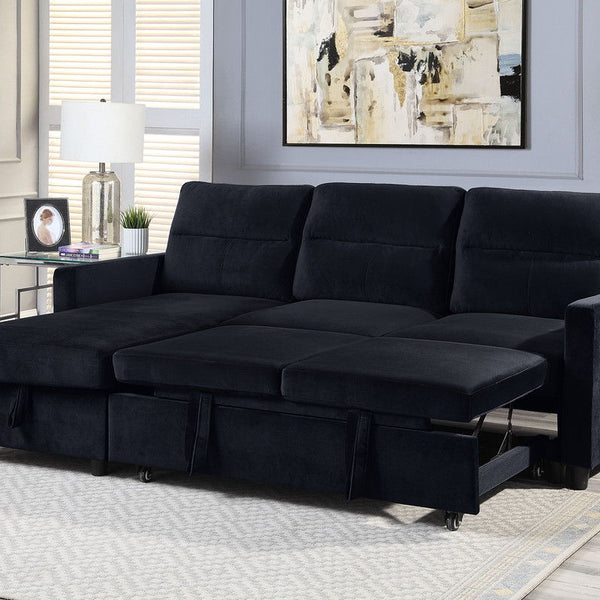 Ivy - Reversible Sleeper Sectional Sofa With Storage Chaise And Side Pocket