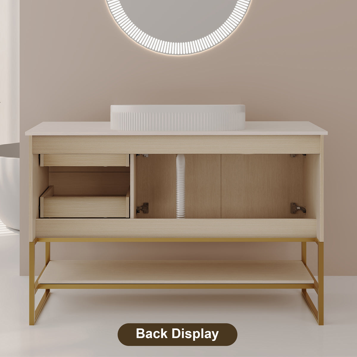 36" Modern Bathroom Vanity with Ceramic Vessel Sink