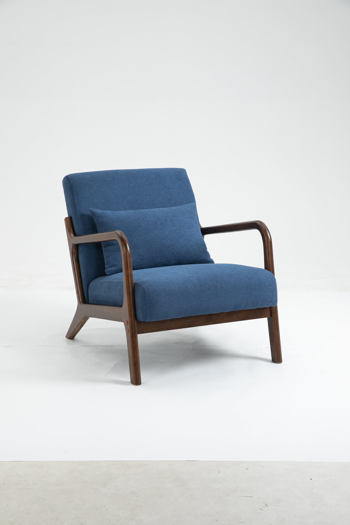 Mid Century Modern Accent Chair with Solid Wood Frame