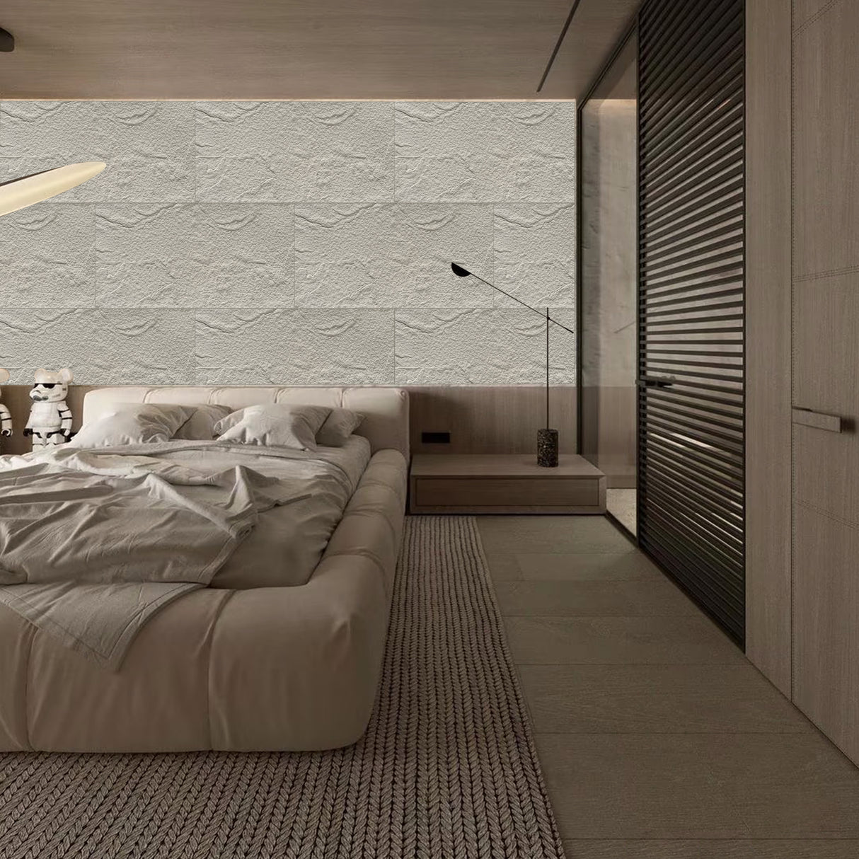 3D Faux Stone Wall Panels - 6 PCS PU Wainscoting