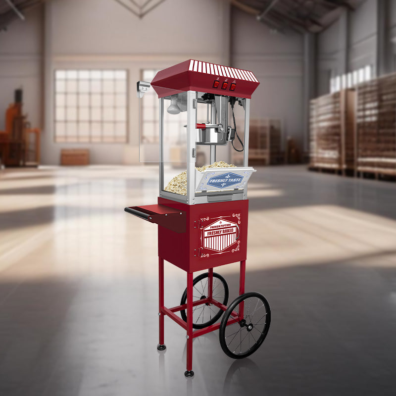 XH-P831-P Movie Theater-Style Popcorn Machine Maker with Cart