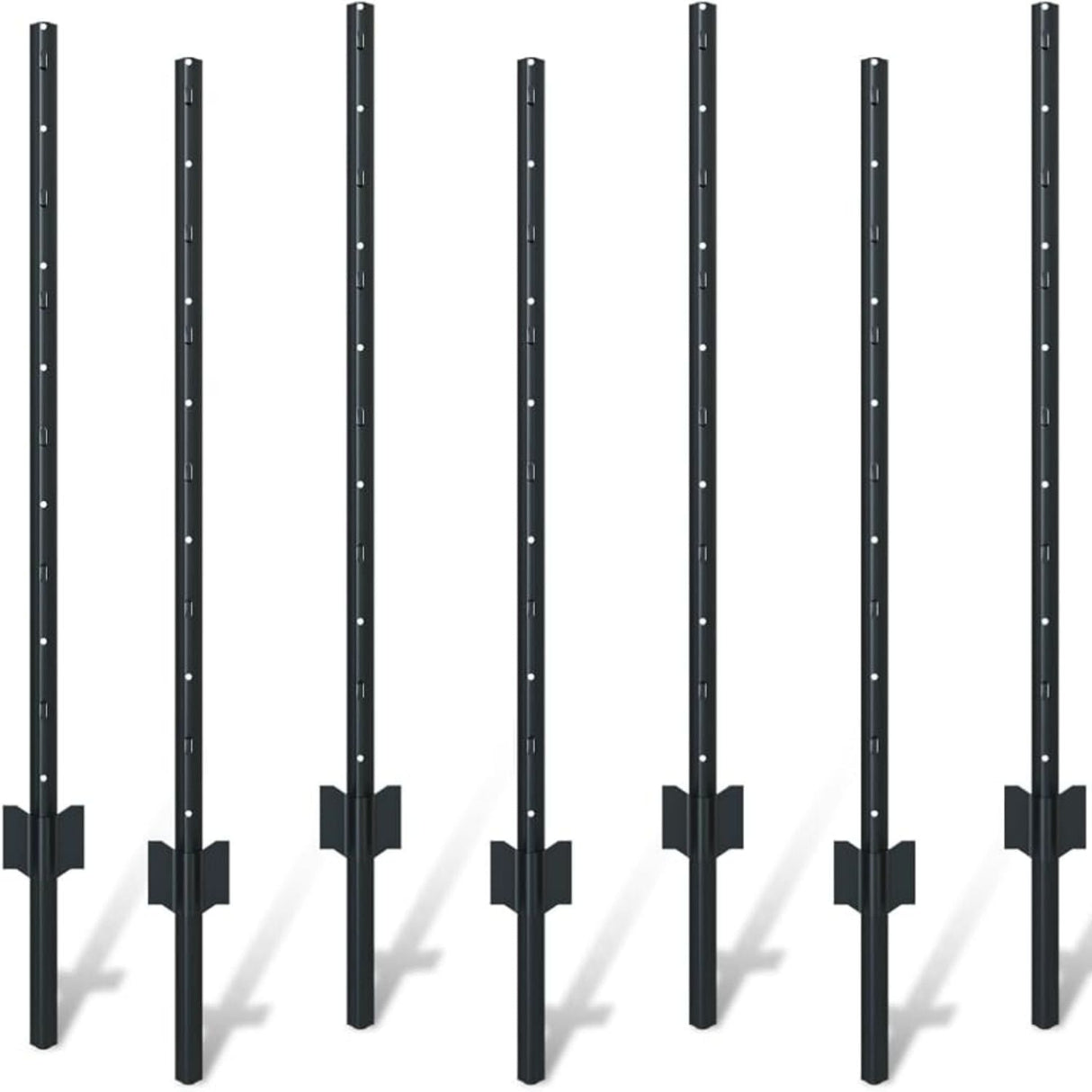 4 Foot U-Shaped Metal Garden Fence Posts Set for Wire Mesh Fencing