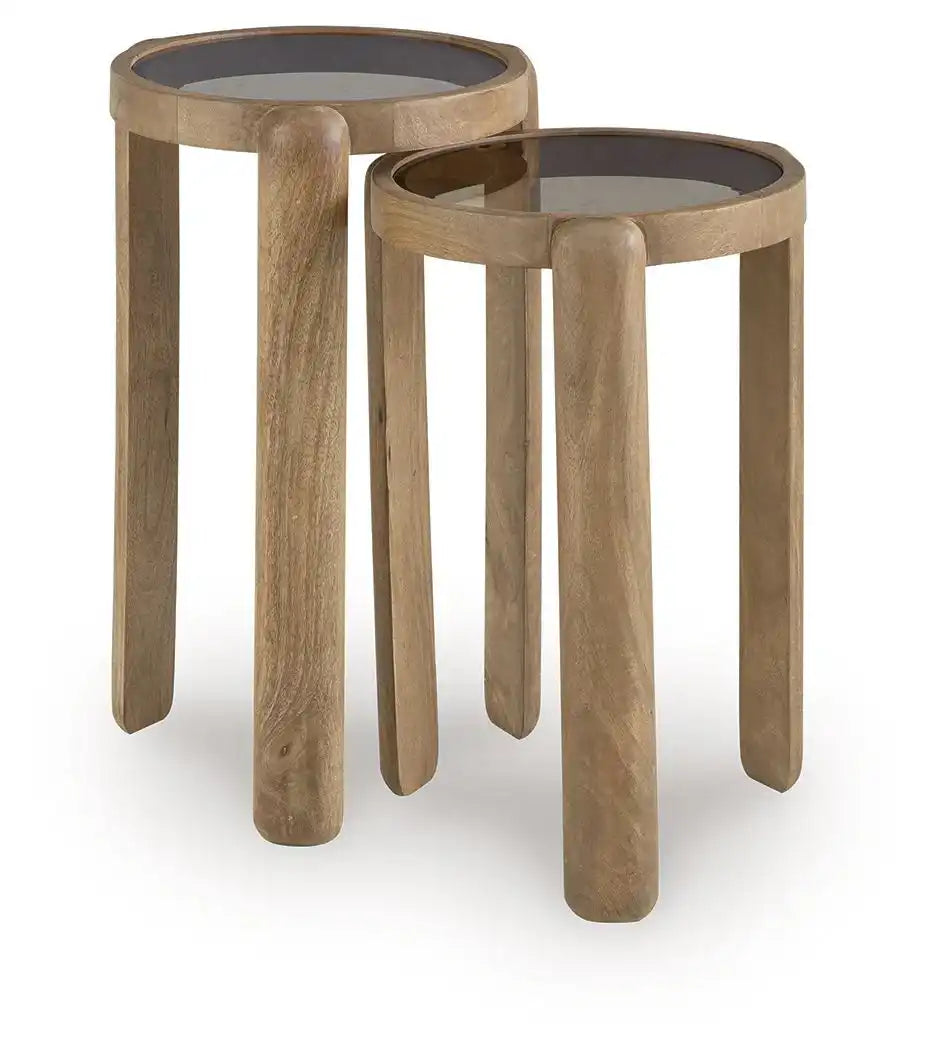 Jossor - Accent Table Set (Set of 2) - Light Brown - Best Buy Furniture