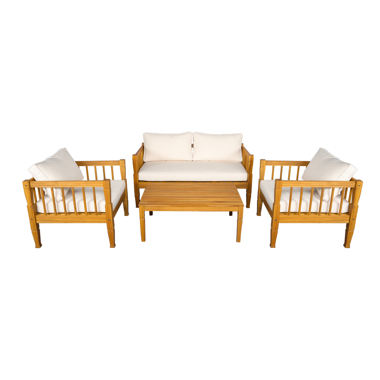 4-Piece Patio Furniture Set with Coffee Table and Cushions