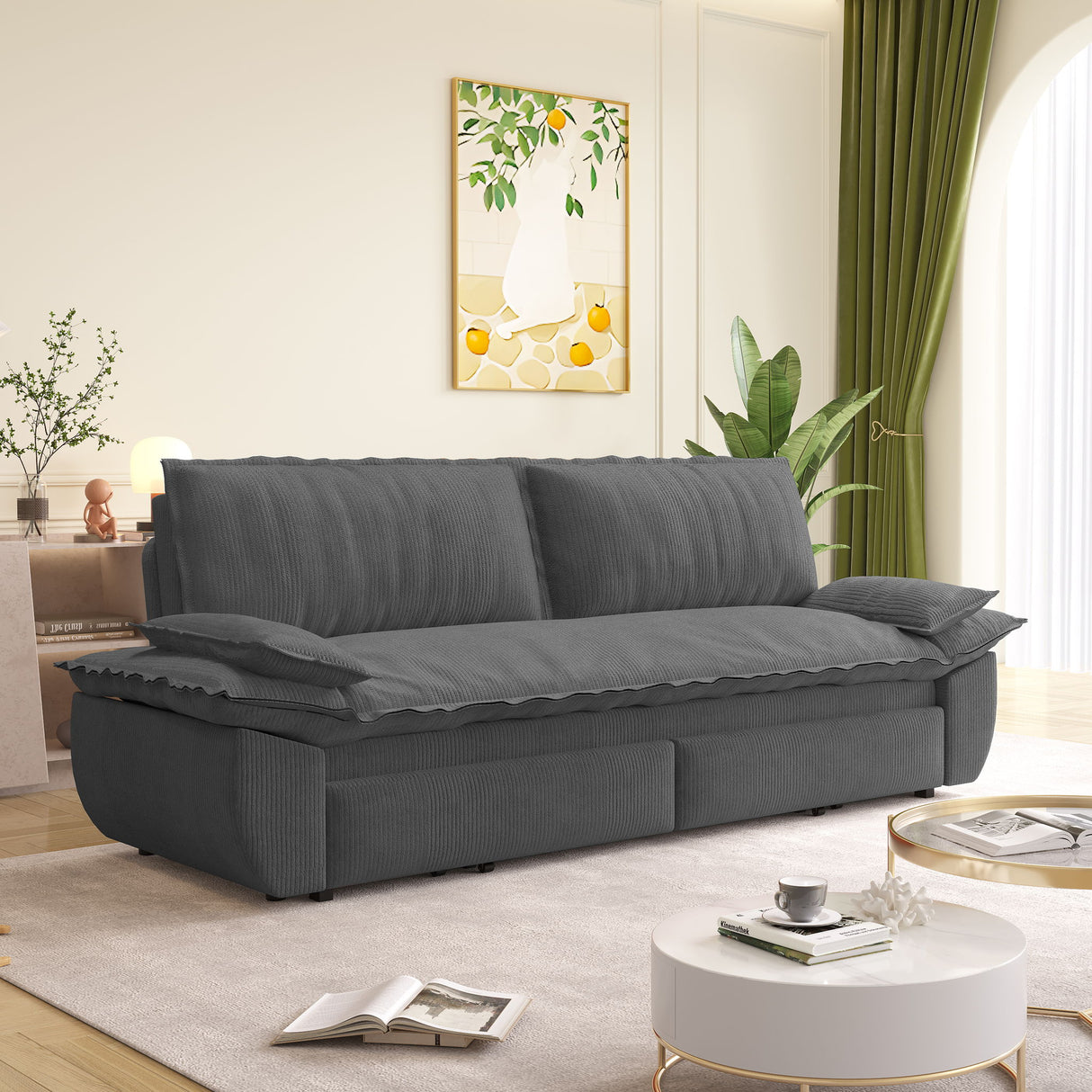 Pull Out 3-In-1 Convertible Sleeper Sofa