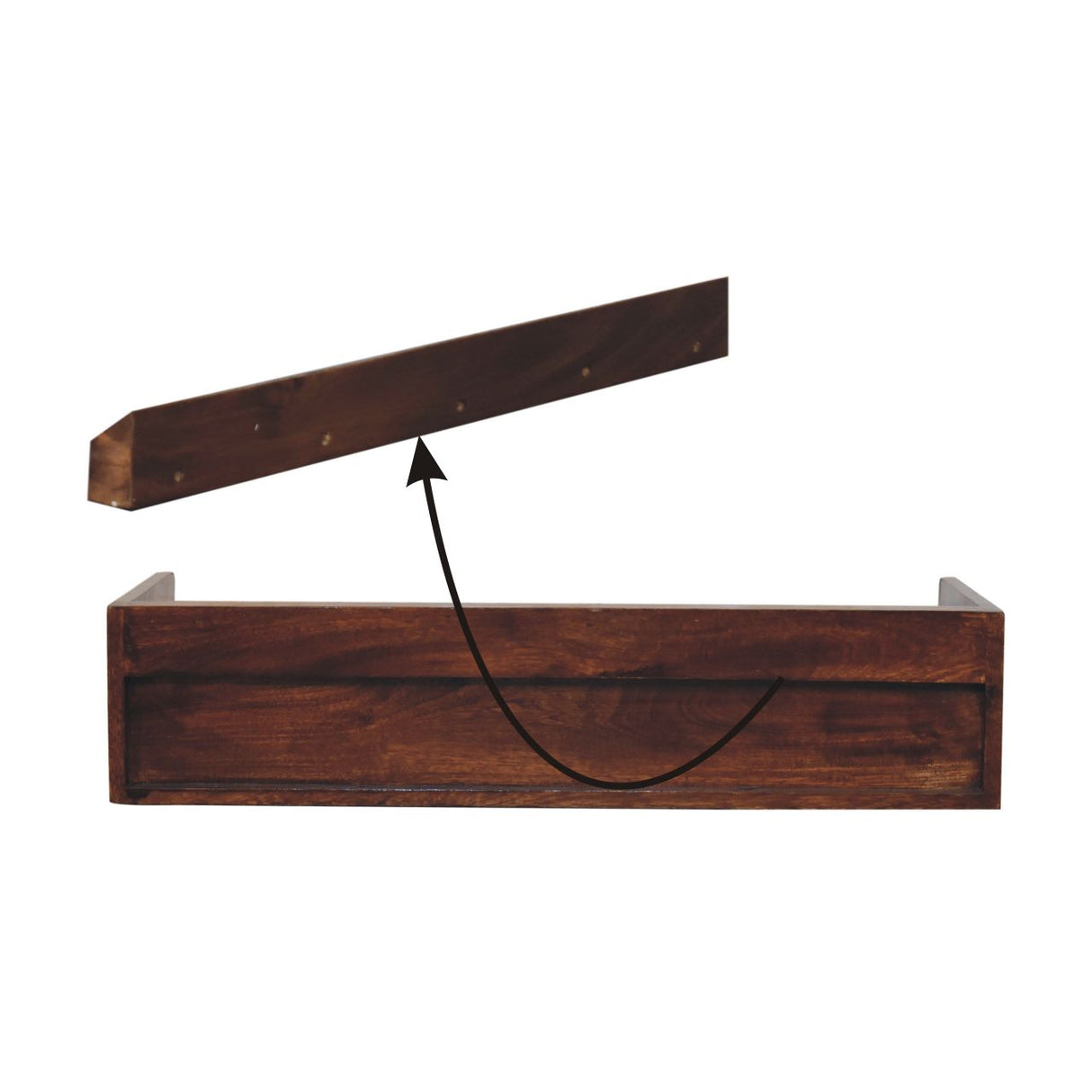 Solid Wood Belmont Wall-Mounted Console, 1 Drawer, 1 Shelf