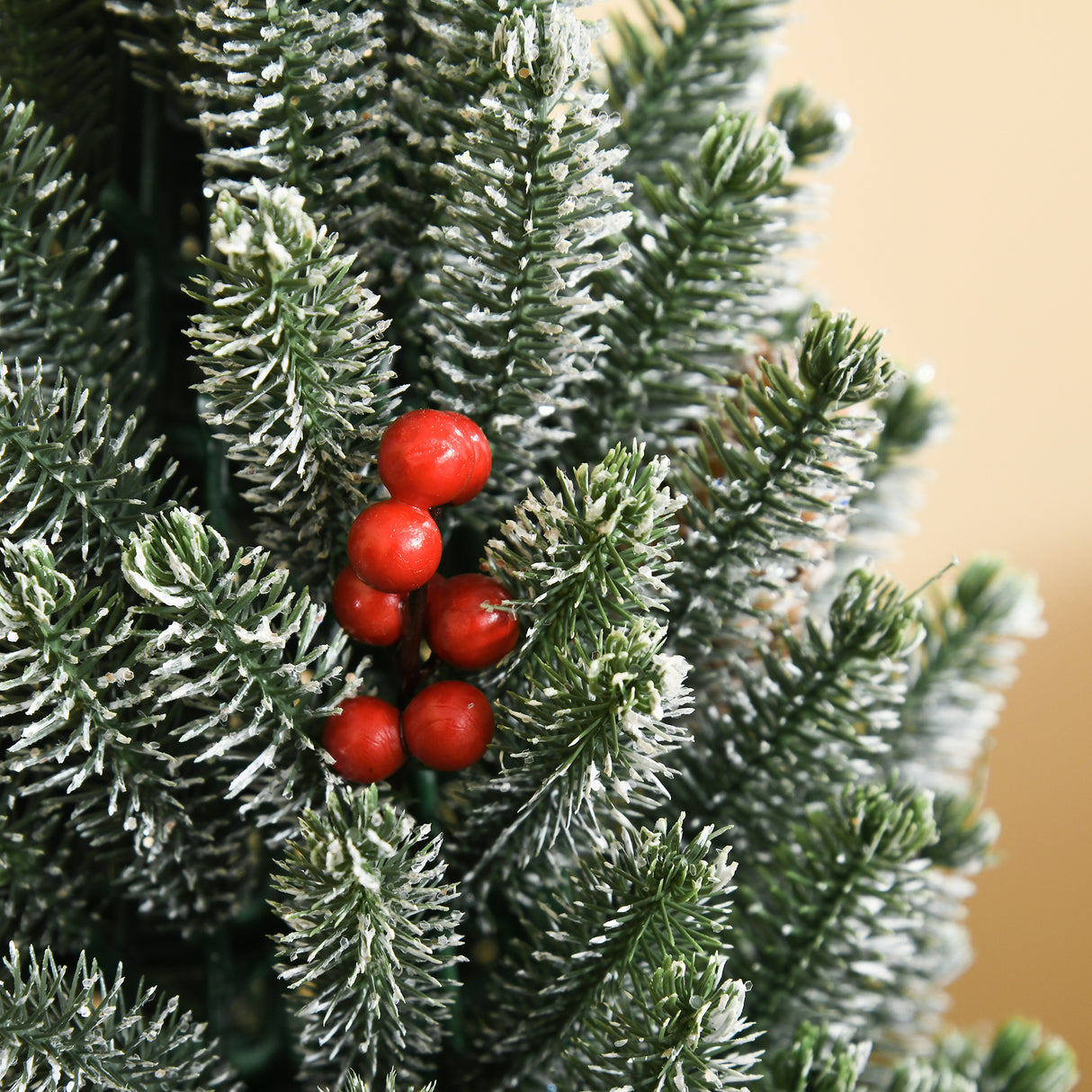 HOMCOM 18" Tall Unlit Miniature Snow-Flocked Tabletop Christmas Tree