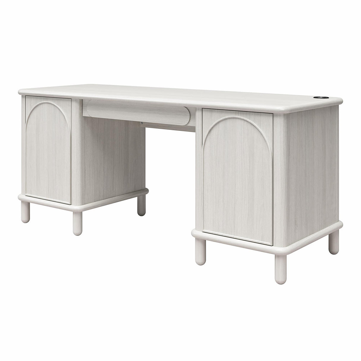 Selena - Double Pedestal Desk - Rustic White