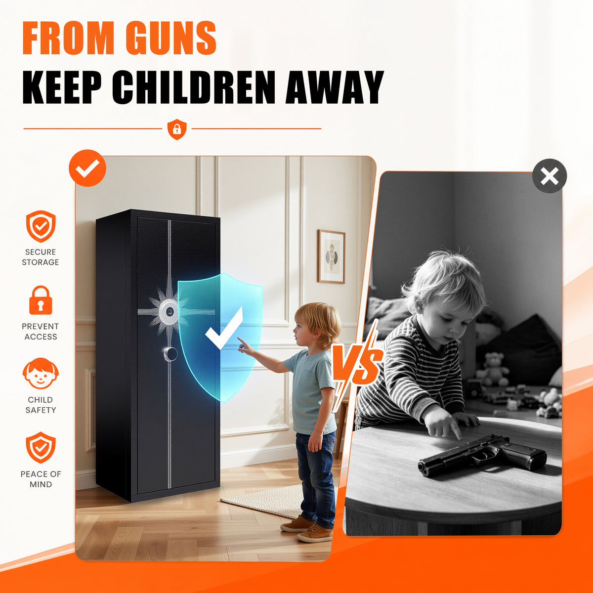 Biometric Large Gun Safe with Fingerprint Password Lock