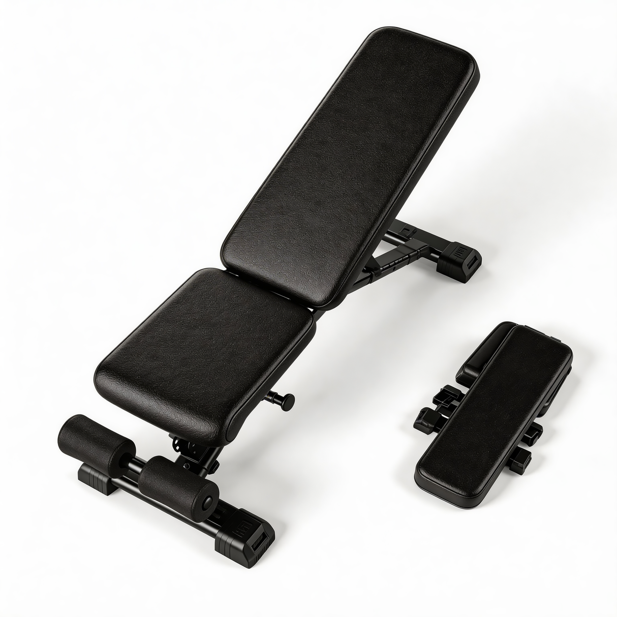 Adjustable Weight Bench with Resistance Bands, Foldable Incline/Decline Workout Bench for Full-Body Training, Multi-Purpose Strength Training Bench for Home Gym