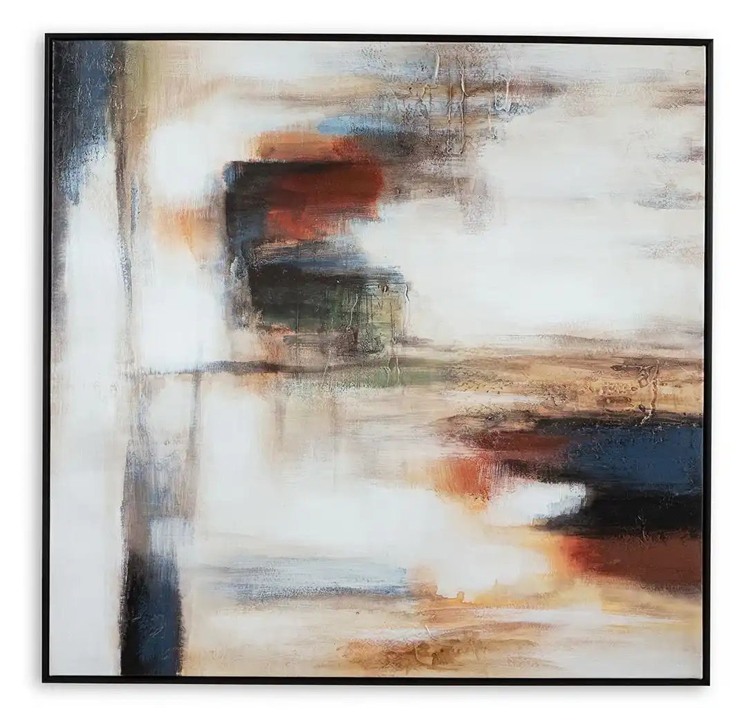 Pigeonford - Wall Art - White / Teal / Gold - Best Buy Furniture