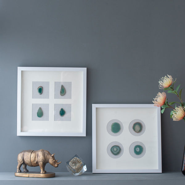 Set of 2 Shadow Box Wall Décor with Agate