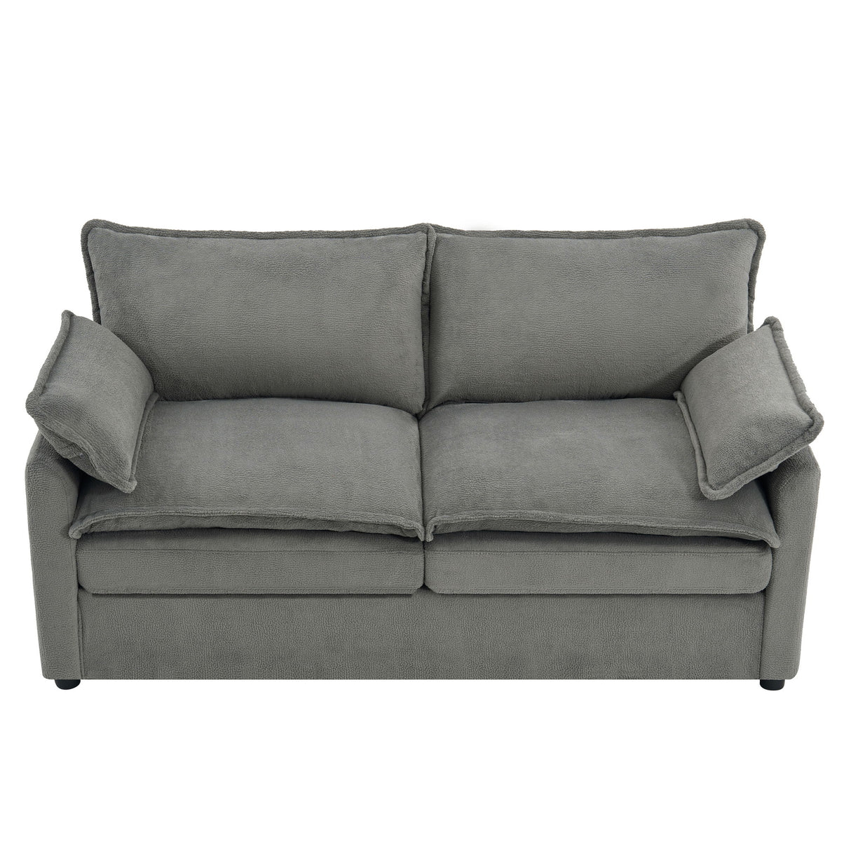 Modern Loveseat Sofa, Upholstered Couch With Side Storage Pockets