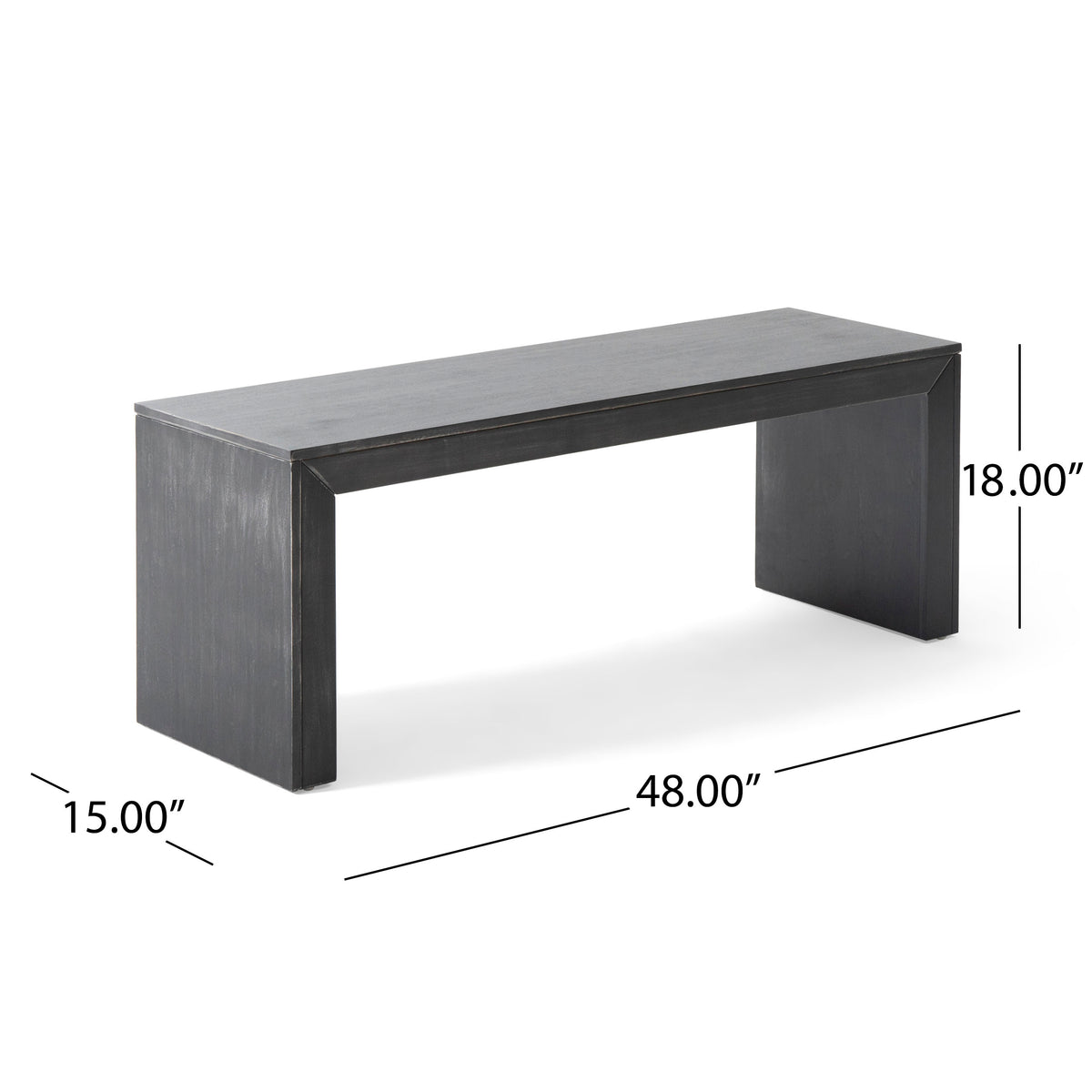 Acacia Wood Dining Bench, Grey and Taupe