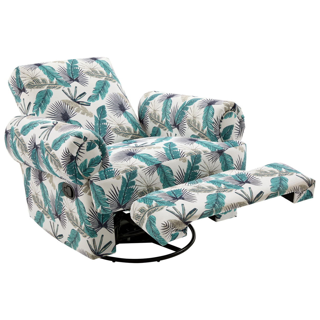 Manual Swivel Recliner Rocker Chair With Adjustable Backrest