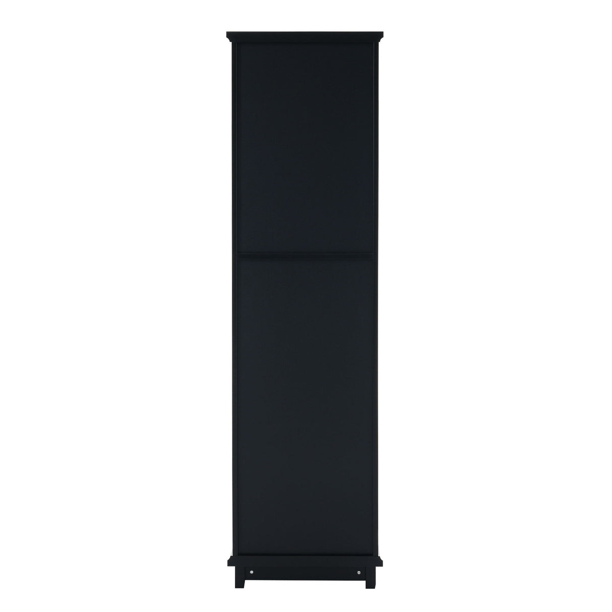 Tall Bathroom Storage Cabinet With Glass Doors, Free-Standing, Two Drawers, And Adjustable Shelves, Board, Painted Perfect For Displaying Your Favorite Items