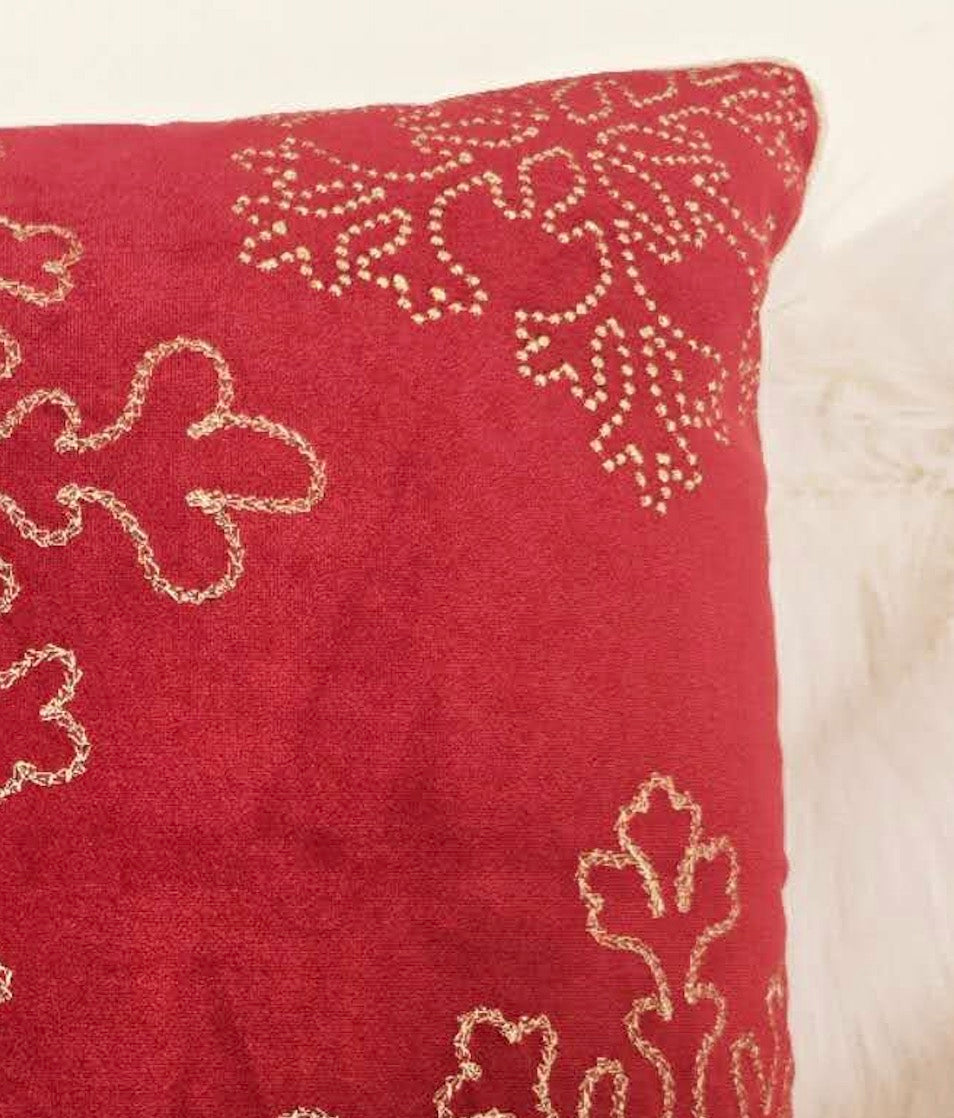 Red Velvet Holiday Throw Pillow 20x20