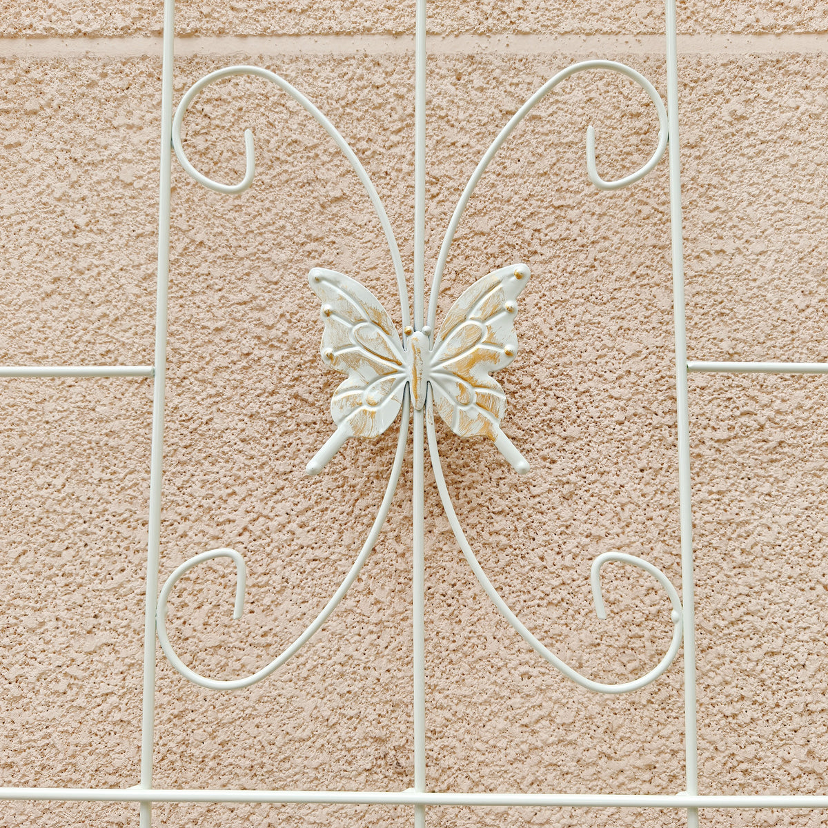 4-Pack Metal Garden Trellis, 86.7 x 19.7 Inches, Rustproof Iron, Cream White