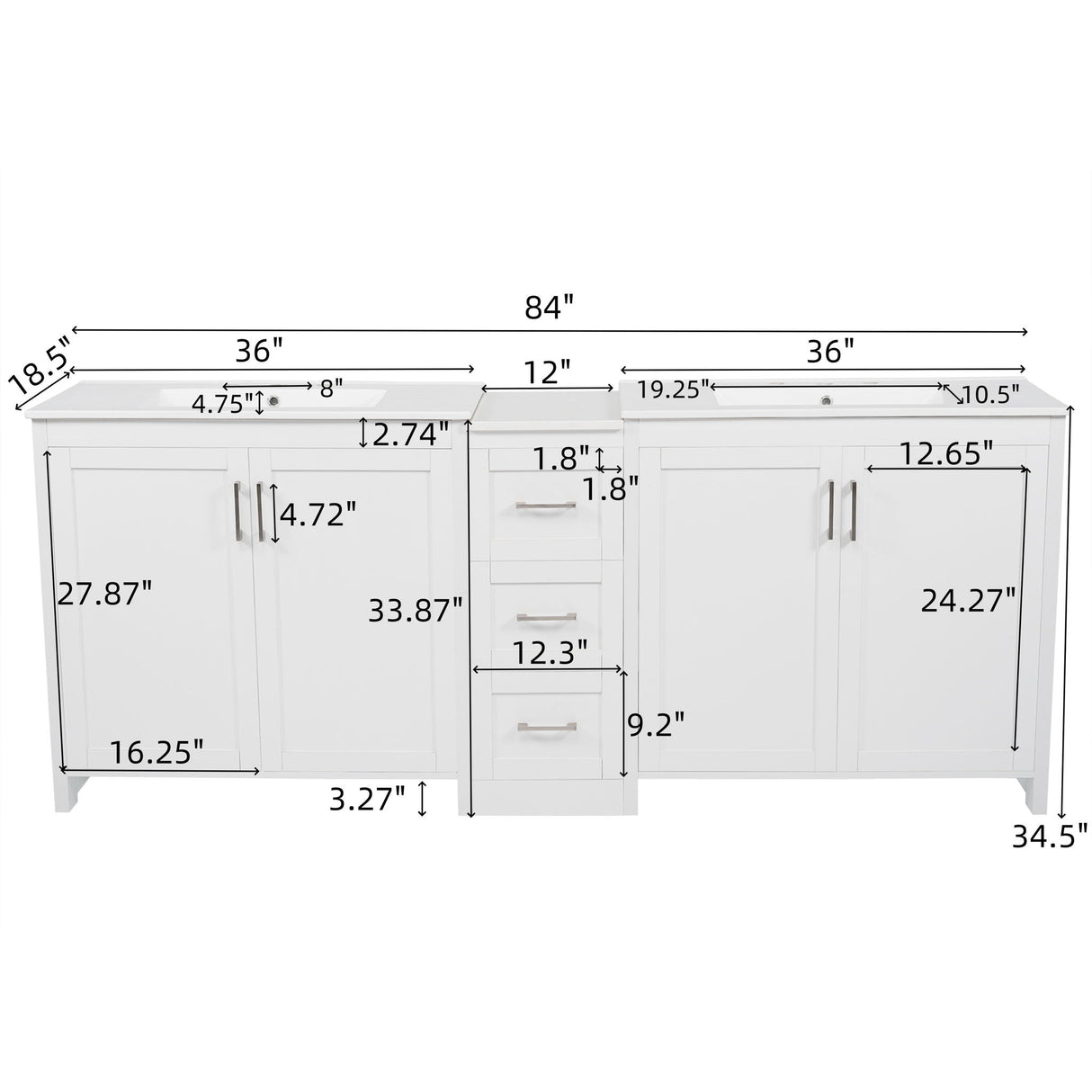 Double Sink Bathroom Vanity With Quartz Countertop