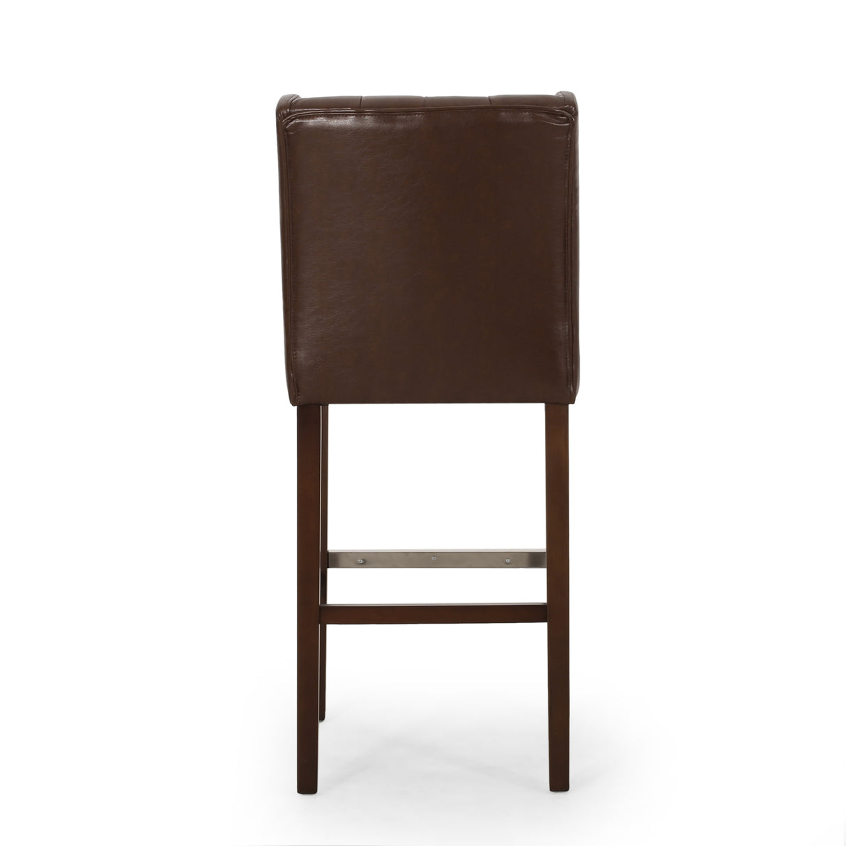 30.5 Inch Seat Height Bar Stool with PU Upholstery and Metal Footrest